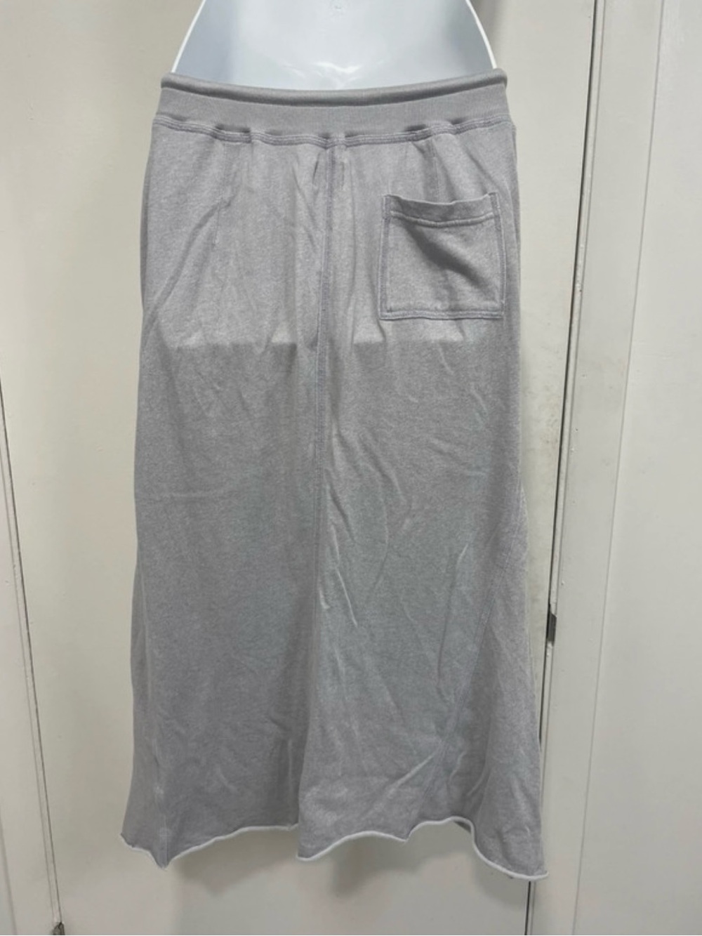 PLST - Gray Drawstring Waist Casual Midi Skirt - Picture 2 of 4
